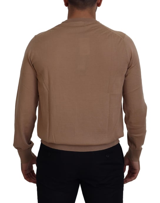 Crewneck-Pullover Beige Emblem - Image 2