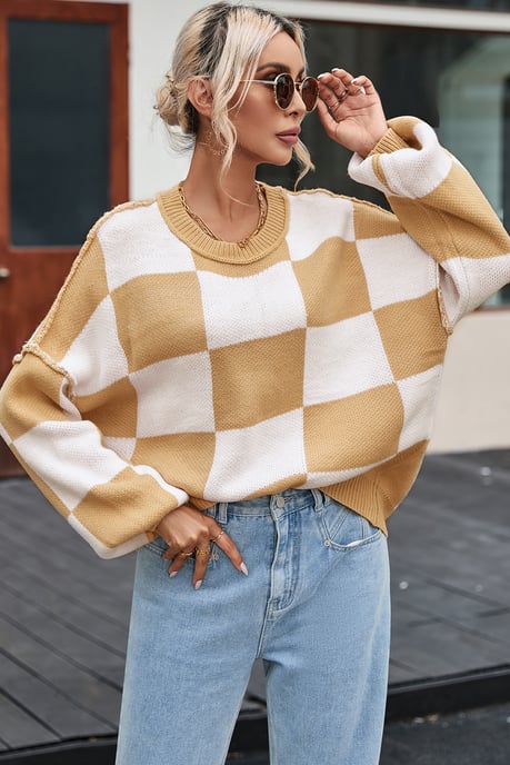 Kariertes Strickpullover - Image 1