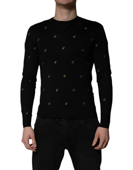Ananas Bestickter Strickpullover - Image 3