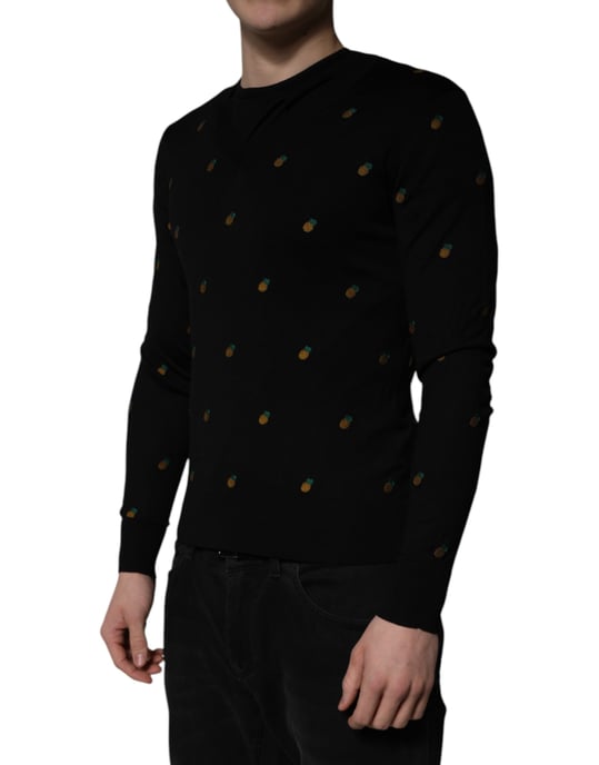 Ananas Bestickter Strickpullover - Image 4