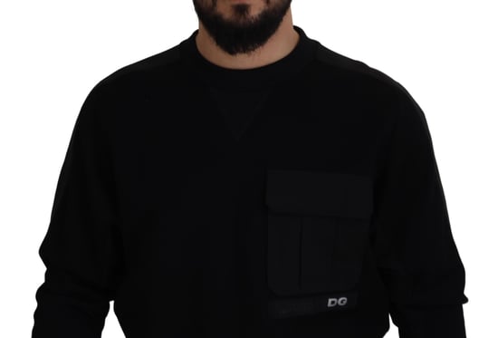 Schwarzer Strickpullover Rundhalsausschnitt - Image 3