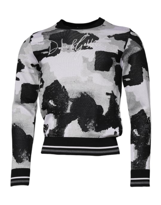 Abstrakter Print Strickpullover - Image 3