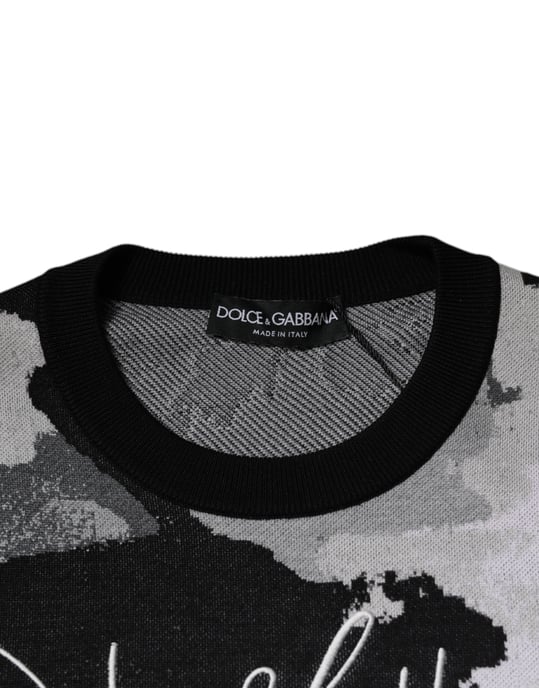Abstrakter Print Strickpullover - Image 5