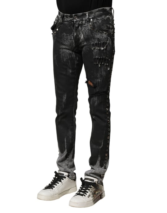 Nietenbesetzte Destroyed Jeans - Image 3