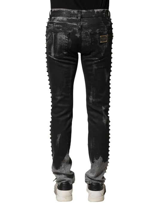 Nietenbesetzte Destroyed Jeans - Image 4