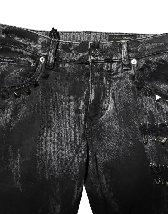 Nietenbesetzte Destroyed Jeans - Image 5