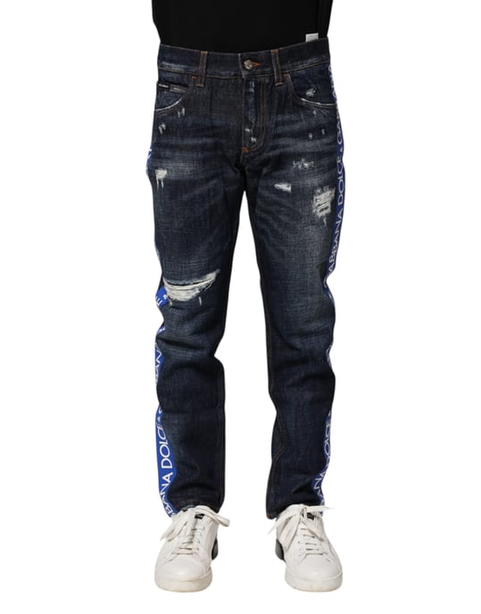 Abgenutzte Logo-Jeans - Image 1