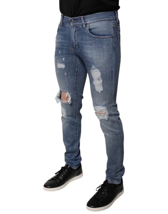 Schmal geschnittene Ripped Jeans - Image 3