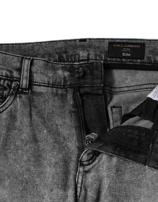 Slim Fit Acid Washed Jeans - Image 5