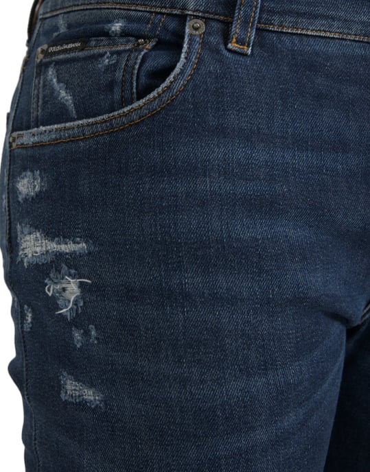 Schlanke Passform Zerrissene Jeans - Image 4