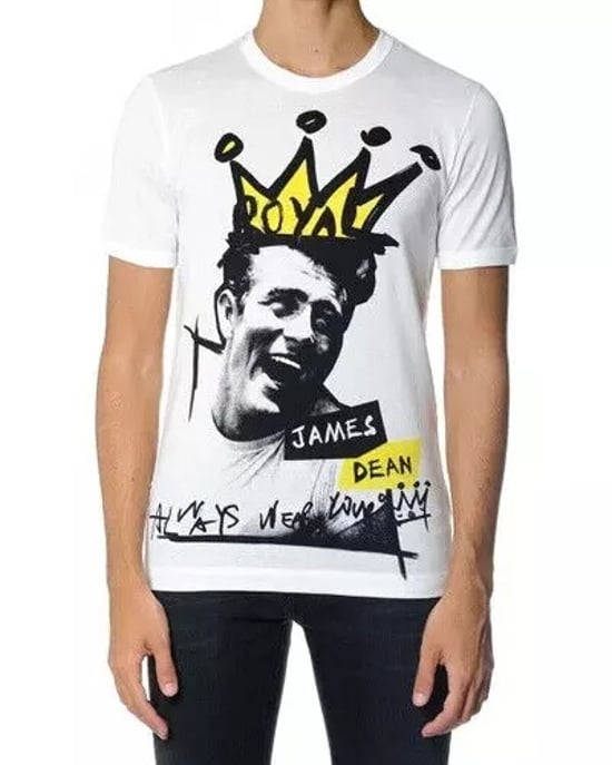 Dolce & Gabbana James Dean Royal Crown T‑Shirt - Weiß - Image 1