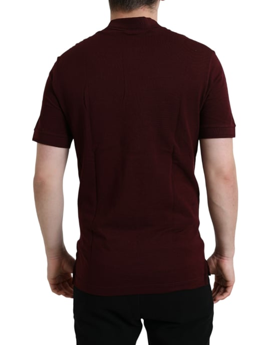Polo-Shirt Burgunderrot mit kurzen Ärmeln - Image 3