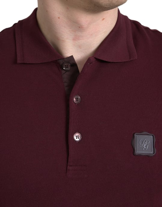 Polo-Shirt Burgunderrot mit kurzen Ärmeln - Image 4