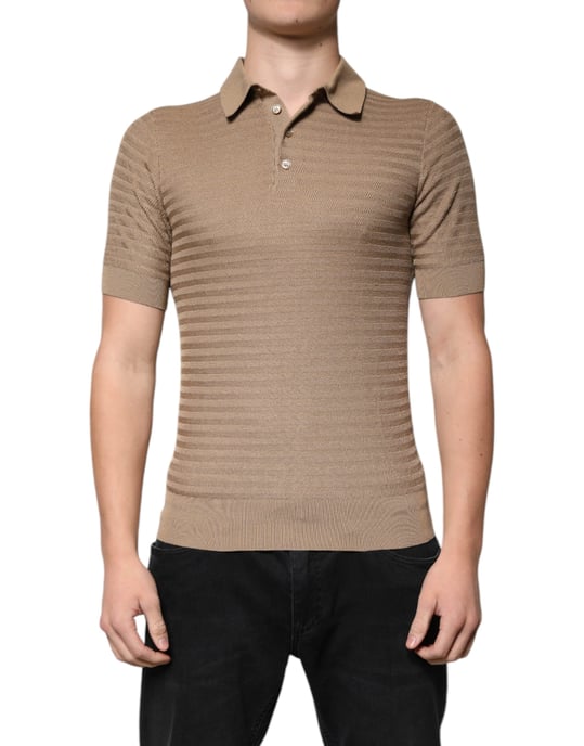 Rippstrick Polo Shirt mit kurzen Ärmeln - Image 2