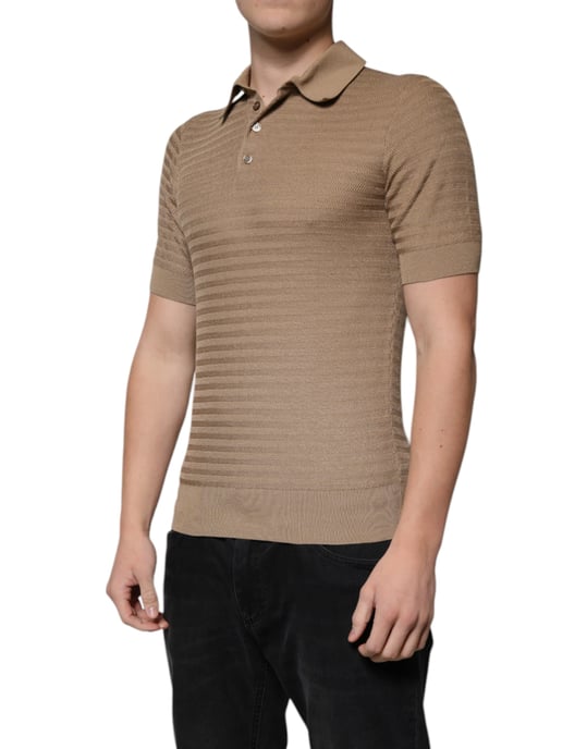 Rippstrick Polo Shirt mit kurzen Ärmeln - Image 3