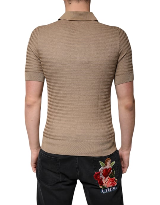 Rippstrick Polo Shirt mit kurzen Ärmeln - Image 4