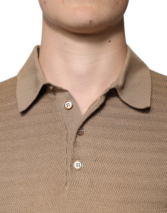 Rippstrick Polo Shirt mit kurzen Ärmeln - Image 5