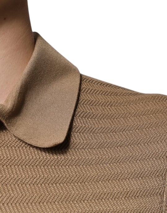Rippstrick Polo Shirt mit kurzen Ärmeln - Image 6