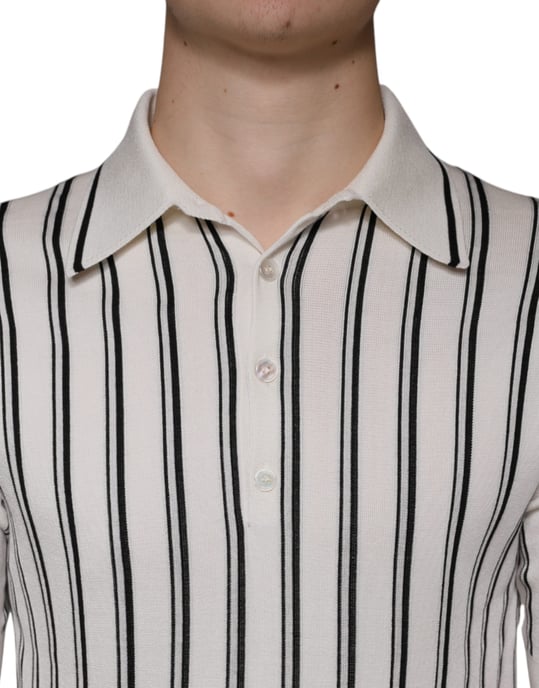 Gestreiftes Strick-Polohemd - Image 5