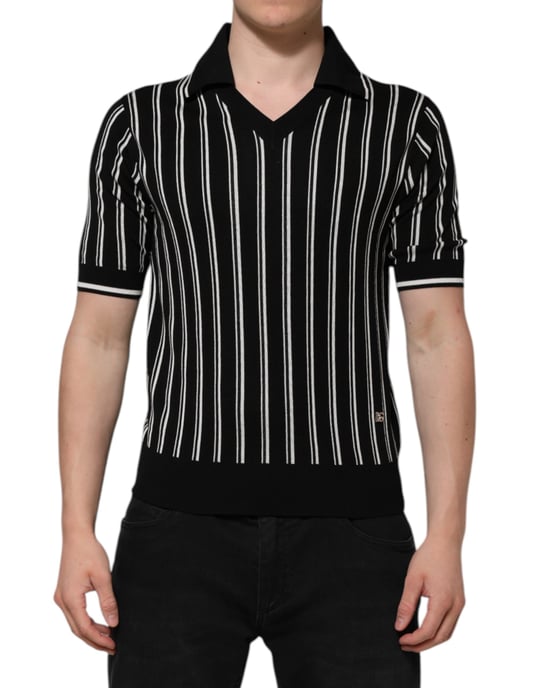 Gestreiftes V-Ausschnitt Polohemd - Image 2