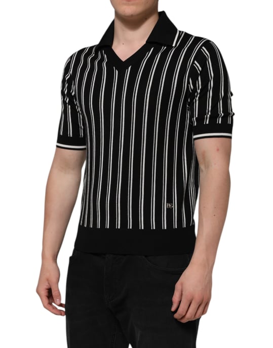 Gestreiftes V-Ausschnitt Polohemd - Image 3