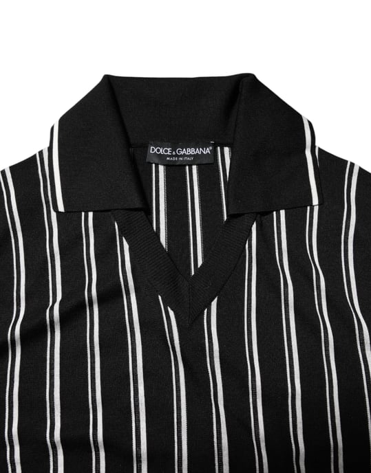 Gestreiftes V-Ausschnitt Polohemd - Image 5