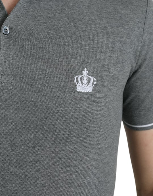 Kragen Polo-Shirt Grau Kurzarm - Image 5