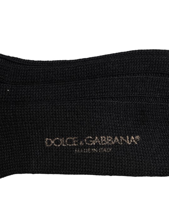 Dolce & Gabbana Rippstrick-Kniestrümpfe aus Baumwolle - Schwarz - Image 5