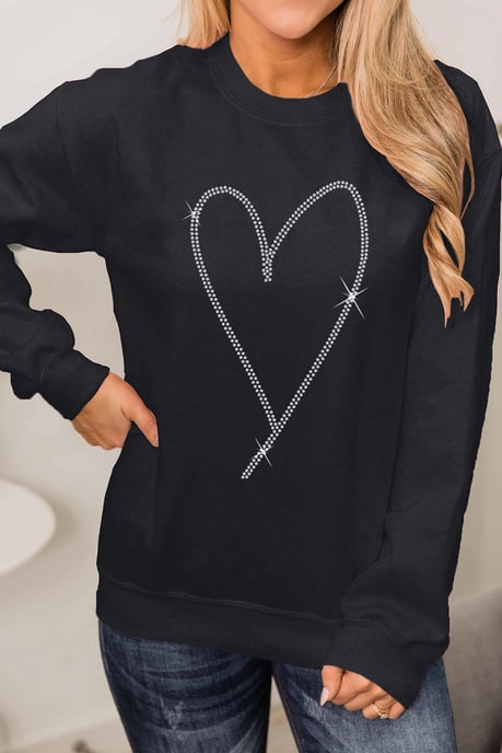 Rhinestone-Herz-Sweatshirt - Image 2