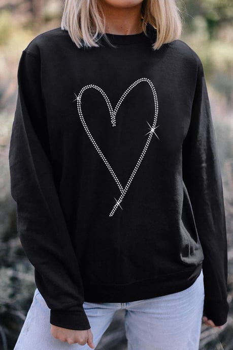 Rhinestone-Herz-Sweatshirt - Image 4