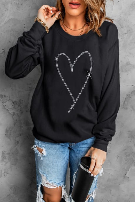 Rhinestone-Herz-Sweatshirt - Image 5