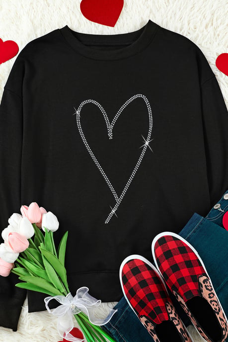 Rhinestone-Herz-Sweatshirt - Image 6