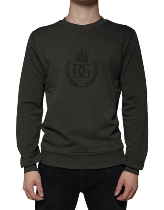 Krone-Logo Sweatshirt Olivgrün - Image 1