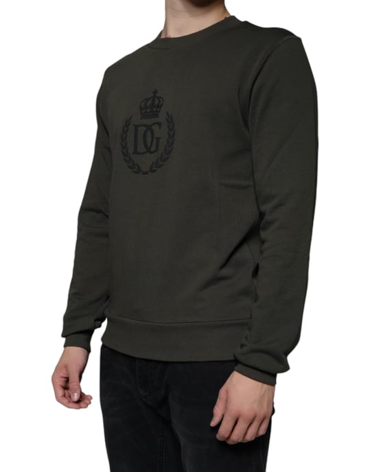 Krone-Logo Sweatshirt Olivgrün - Image 3
