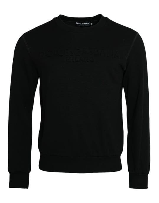Dolce & Gabbana Rundhals-Sweatshirt mit langen Ärmeln und geprägtem Logo - Schwarz - Image 1