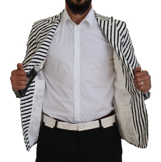 Gestreifter Blazer mit Reverskragen - Image 5