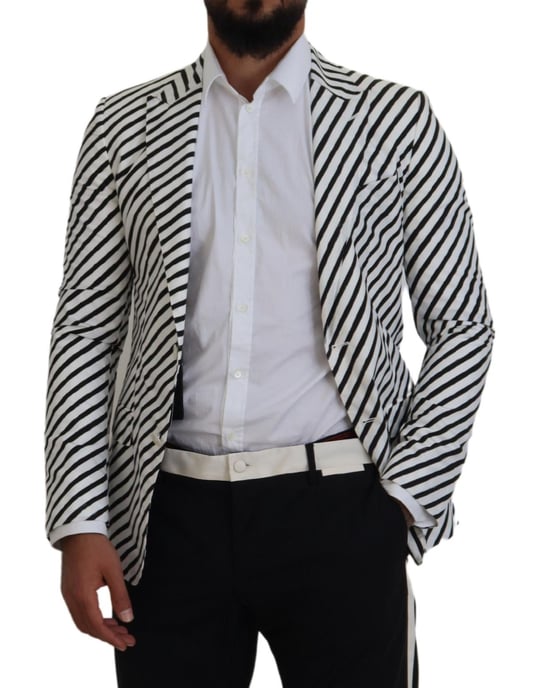 Gestreifter Blazer mit Reverskragen - Image 6