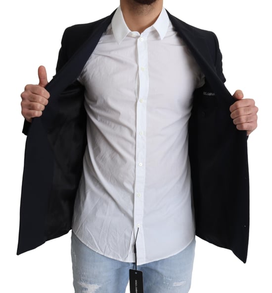 Blazer Einfarbig Marineblau Maßgeschneiderte Passform - Image 6