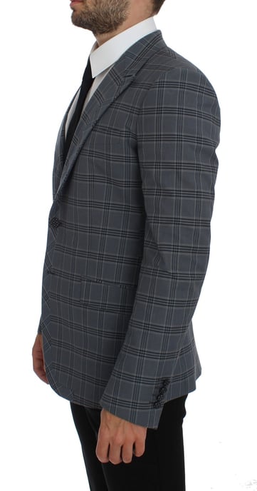 Grau Karierter Blazer Klassische Passform - Image 2