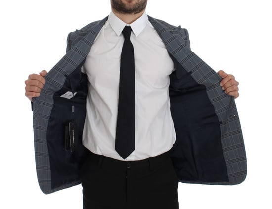 Grau Karierter Blazer Klassische Passform - Image 6