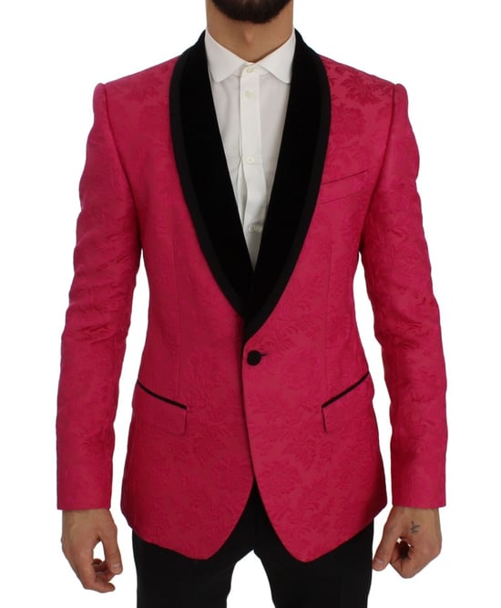 Blumenbrokat-Blazer mit Schalkragen - Image 1