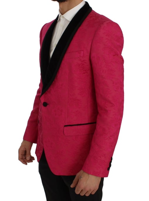 Blumenbrokat-Blazer mit Schalkragen - Image 2