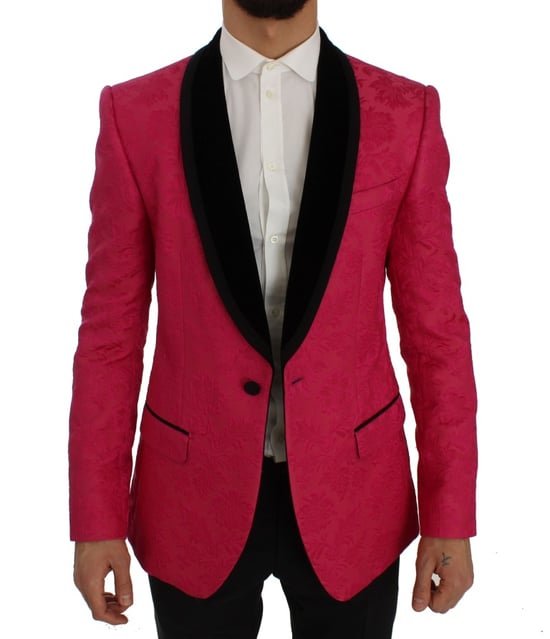 Blumenbrokat-Blazer mit Schalkragen - Image 5