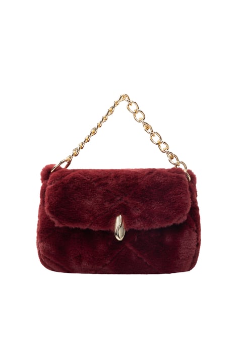 Faina Schultertasche aus Kunstfell Damen weinrot - Image 1