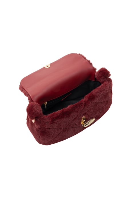 Faina Schultertasche aus Kunstfell Damen weinrot - Image 3