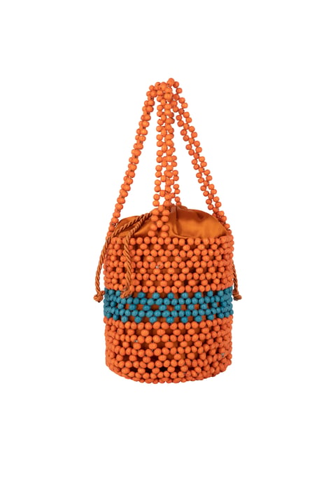 IZIA Bucket Bag aus Perlen Damen Orange Mehrfarbig - Image 2