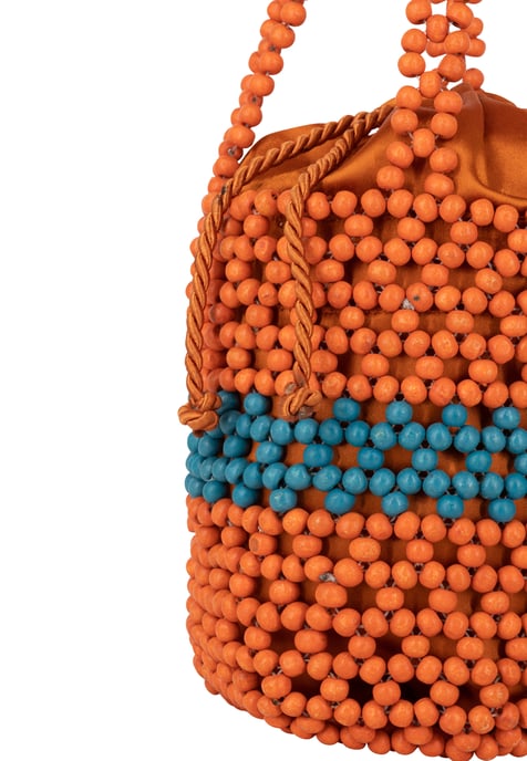 IZIA Bucket Bag aus Perlen Damen Orange Mehrfarbig - Image 5