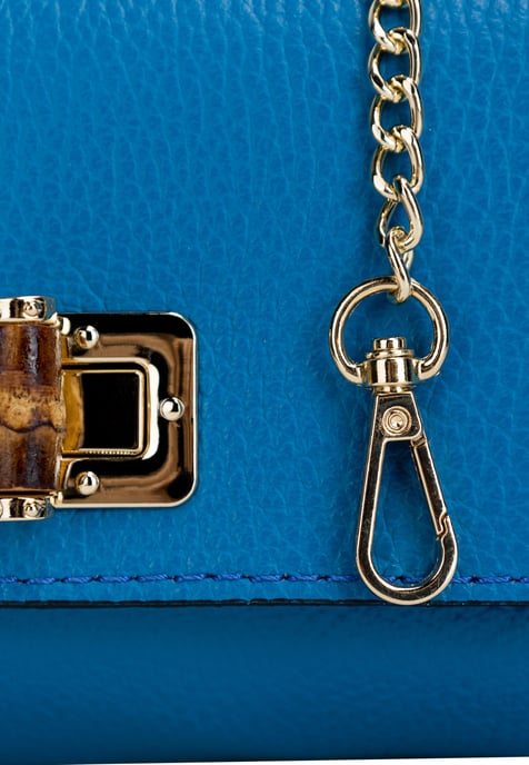 FELIPA Mini-Schultertasche aus Leder Damen Blaue Aster - Image 4