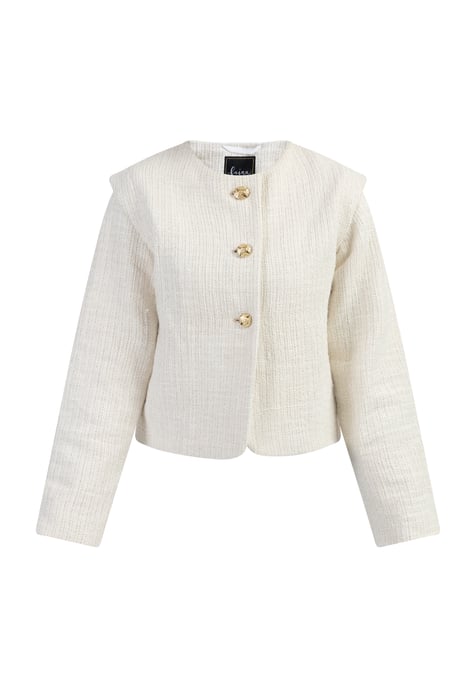 Faina Kurze Blazerjacke Damen Wollweiß - Image 1
