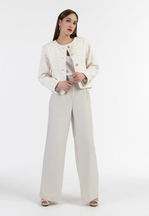 Faina Kurze Blazerjacke Damen Wollweiß - Image 2